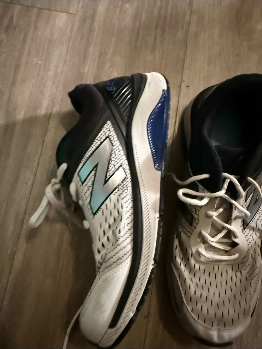 New Balance Men’s Athletic Running Shoes - White, Black & Blue